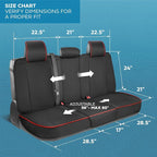 MotorBox Cabin King Crimson Trail Leather Seat Covers for Trucks & Cars | Black and Red Full Set Car Seat Covers, Waterproof Leather Seat Covers, Car Accessories, Seat Protector, Universal Fit - Image 5
