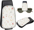 Leather Magnetic Sunglass Holder for Car Sun Visor, Cute Eyeglass Ticket Card Hanger Clip, Universal Auto Interior Accessories for SUV Pickup Truck, Soft Floral by Unknown