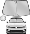 Windshield Sun Shade for 2019-2025 2026 Volkswagen VW Jetta | Foldable Sun Sunshade for Car Front Window Blocks UV Rays and Heat Automotive Interior Protector Custom Fit Accessories by Fonowka