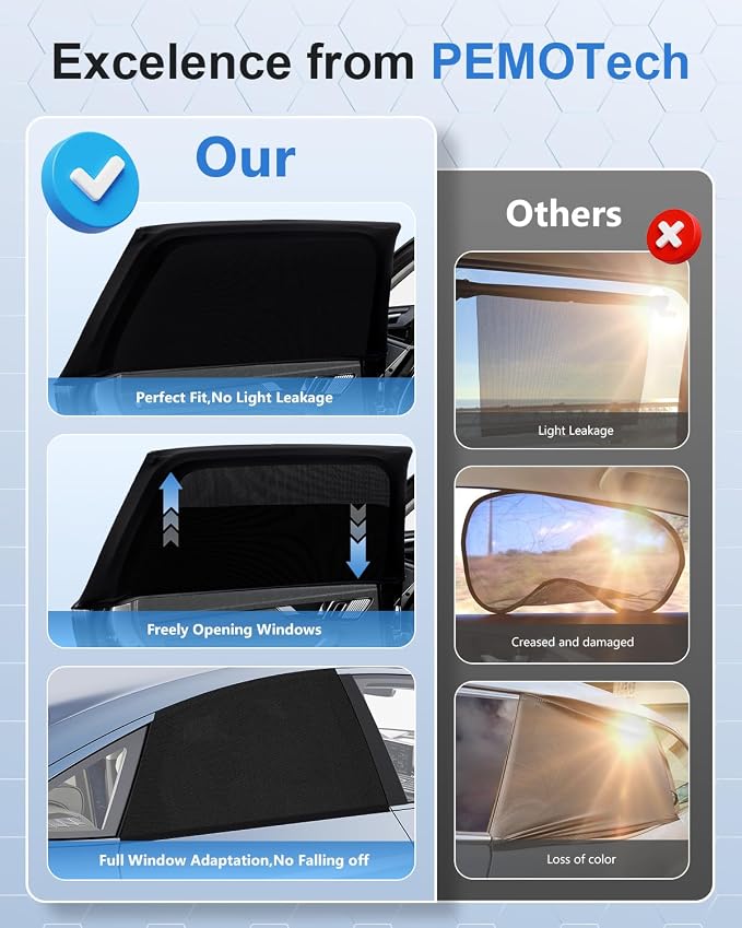 Car Window Shades(2 Pack)-Side Window Sun Shades, UV Protection Breathable Spandex Baby Window Covers, Universal Fit Most of Cars, Protect Privacy for Family-(31.5" x47.2), Black - Image 8