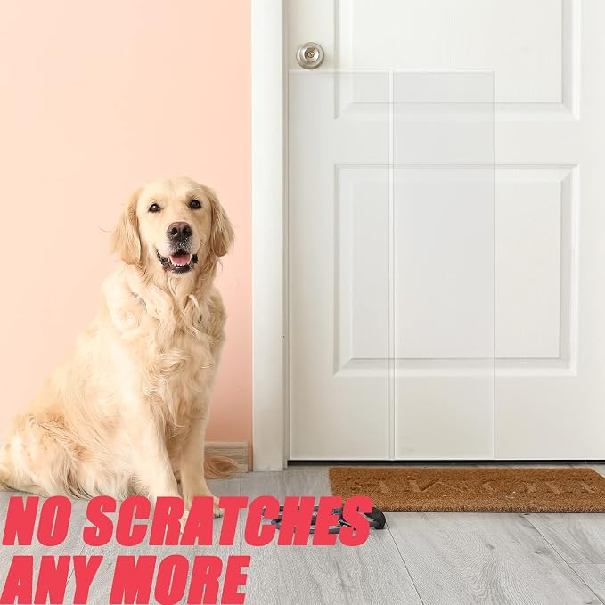 Door Protector from Dog Scratching, Clear Vinyl Dog Scratch Door Protector Heavy Duty Anti Claw Shield Guard for Wall Window Furniture - Image 2