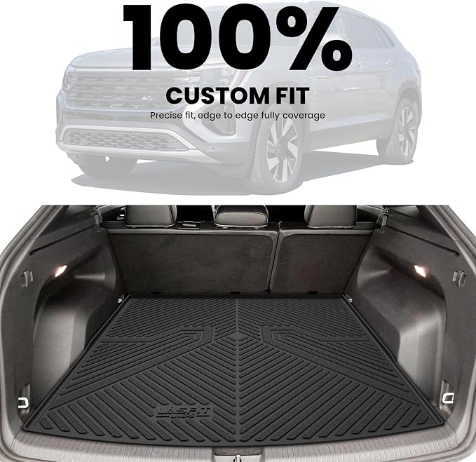 LASFIT Trunk Mat for Volkswagen Atlas Cross Sport 2020-2026, Custom Fit All-Weather Protection TPE Rubber Cargo Mat for VW Accessories, Super Duty, Waterproof, Easy to Clean, Black - Image 3