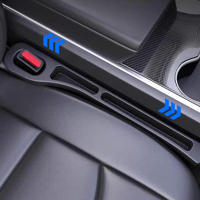Tesdluy Car Seat Gap Filler Set of 2, Multifunctional Seat Side Gap Seam Filler Organizer with Phone Holder, Universal Fit Fill The Gap Between Seat & Console for Car, SUV, Truck - Image 4