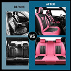Fit Rogue Car Seat Covers Compatible with Nissan Rogue 2014-2026 - Premium Leather Waterproof Breathable，All-Weather Seat Cushion Protecto & Airbag Compatible （2 Front Seat, Pink & Black - Image 5