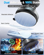 for MagSafe Car Mount Charger, 15W Fast Charging Magnetic Wireless Car Charger, Vacuum Magnetic Phone Holder [120LBS Ultra Suction Cup & 3000gf Magnet ] 780° Dashboard Car Bracket for iPhone & Android - Image 8
