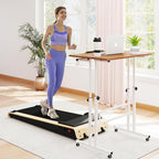 SIDUCAL Mobile Stand Up Desk with USB Ports and Outlets, Adjustable Laptop Desk on Wheels, Home Office Workstation, Rolling Laptop Cart for Standing or Sitting, 31.5" x 23.6" Vintage Oak - Image 4