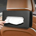 Upgraded Car Tissue Holder, Premium PU Leather Backseat Tissue Case Holder for 100-150 Regular Size Tissues,Foldable Tissue Holder 9.45 × 5.24 × 3.54 in, Black - Image 8
