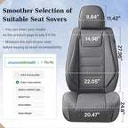 Coverado Car Seat Covers Full Set, Seat Covers for Cars, Car Seat Cover, Car Seat Protector Waterproof, Leather Car Seat Cushion, Universal Car Interior Covers Seat Protectors for Most Cars Gray - Image 7
