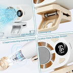 Car Clip on Air Conditioner Fan with LED Display Cooling Fan 360 Rotation & 199 Speeds with Semi Technology 3-Speed Silent Bladeless for Cars Hands Free Clip on Fan for Work Camping - Image 7