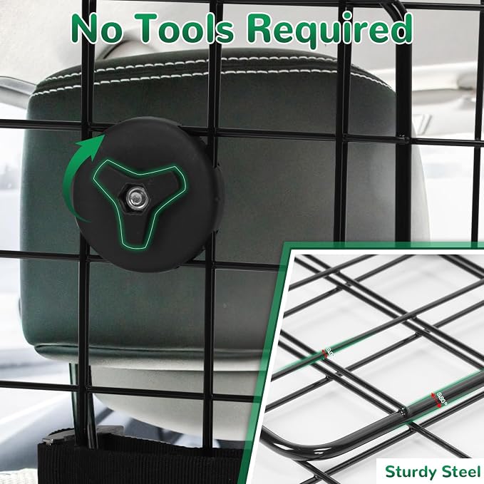 Universal Fit Car Barrier,Adjustable Dog Barrier,Back Seat Separator Gate | Heavy-Duty Steel Wire Construction,Safety Car Travel Accessories,Heavy-Duty Wire Mesh,Suitable for SUVs,Cars,Trucks - Image 5