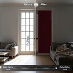 RYB HOME Blackout Door Curtain for Patio Front Tricia French Door Window | Thermal Insulated, Self Adhesive, Privacy, For Patio Kitchen Front Entry Front Back Door Glass Window, W30 x L72, 1 Panel - Image 5