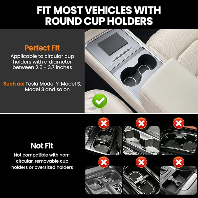 360° Adjustable Tesla Table: Car Tray Holds 2 Laptops (8kg) - 90% Less Shake on Rough Roads - Tool-Free 3s Setup - Solid Wood Platform - With cup holder - car desk for laptop - Image 5