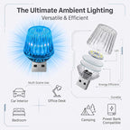 Mini USB LED Car Ambient Light, USB LED Car Interior Atmosphere Lamp, Universal for Vehicle, Bedroom, Hallway, Camping (Blue) - Image 6