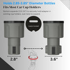 Car Cup Holder Expander Adapter for Large Water Bottles - [Patented & Upgraded] - Holds: Hydro-Flask, Yeti, Nalgene, Owala, 32-40oz - Adjustable Expandable Insert Extender - Universal (Gray) - Image 4