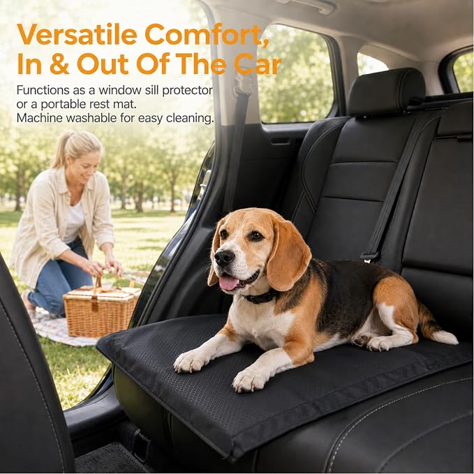 Dog Car Window Sill Protector Pad, Secure Fit Chin Rest for Dogs | 4-layer cushioned dog window pad helps absorb bumps, stays secure on highway rides, and doubles as a small-dog car mat - Image 5