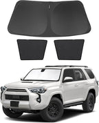 3PCS Car Window Shades Front Windshield Sun Shade Foldable Window Shade Custom Fit for 2017-2024 Toyota 4Runner Accessories Car Shades for Front Windows Anti-UV Rays Block Heat by FannycCargoCover