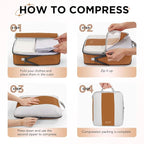 OlarHike 10 Set Compression Packing Cubes for Travel Essentials,Compressible Expandable Space Saver Bags for Organizing Clothes,Luggage Suitcase Garment Bags with Over 1000 pcs Mesh Holes(Brown) - Image 3