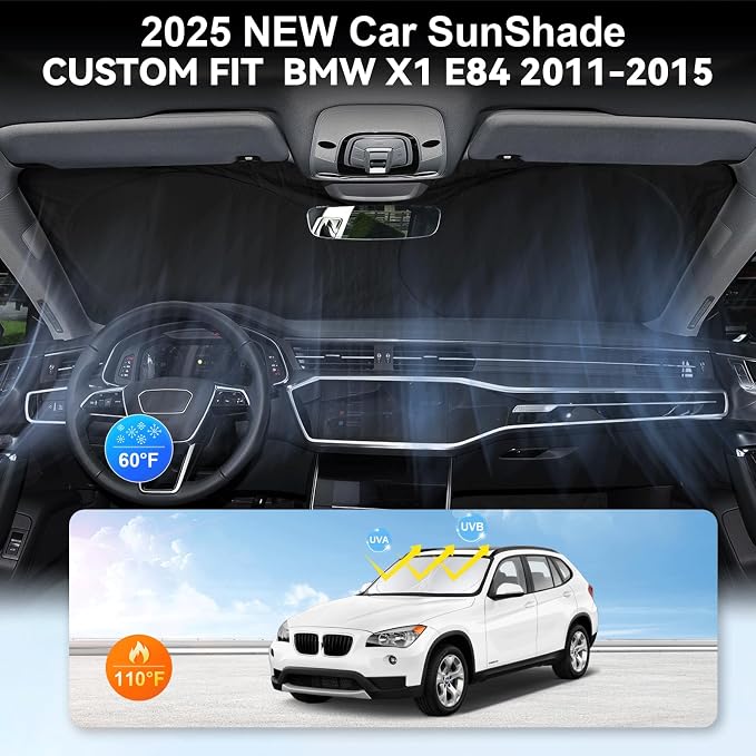 Windshield Sunshade for BMW X1 2011-2013 2014 2015 Sun Visor Sun Shade | Custom Fit X1 E84 Accessories Front Windows Shade Cover Blocks UV Ray - Image 4