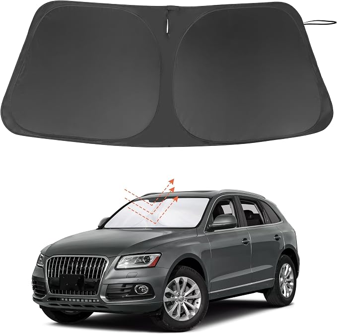 Windshield Sun Shade for 2009-2017 Audi Q5/2014-2017 Audi SQ5 | Full covered for windshield, Foldable & Durable, Block UV Rays, Reduce Heat, Easy to install, Keep Car Cooler by LHFLIVE