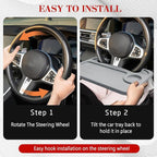 2 in 1 Car Steering Wheel Desk, Car Tray, Car Steering Wheel Desk Tray & Auto Seat Gap Filler Organizer, Multipurpose Travel Auto Steering Wheel Under Table Console for Most Vehicles (Grey) - Image 5