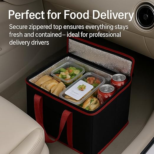 musbus 2Pk Trunk Organizer for Car Insulated Reusable Grocery Bags, Collapsible Cooler Bag for Groceries, Heavy Duty Large Insulated Bag (Large, Charcoal Black) - Image 4
