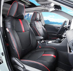 Custom Fit RAV4 (for Hybrid) Seat Covers Full Set for Toyota RAV4 Hybrid 2019 2020 2021 2022 2023 2024 2025 with Waterproof Faux Leather (Black with Red Trim, LU01-Hybrid) by Unknown