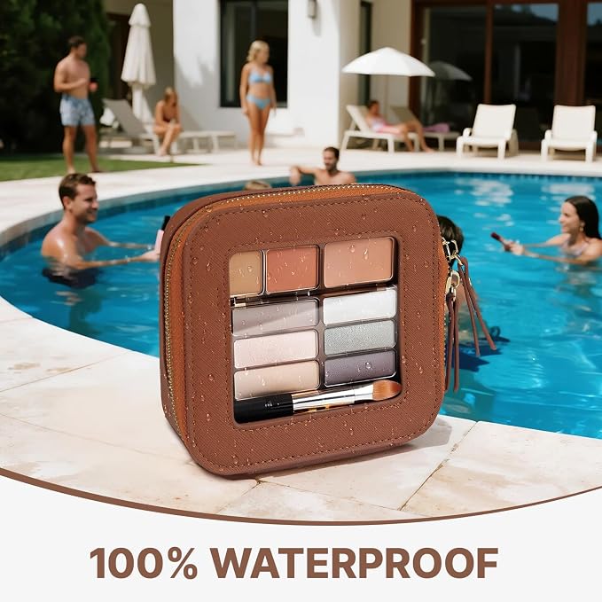 Small Clear Makeup Bag Travel Cosmetic Case, Portable Make Up Organizer Traveling Compact Car Bag for Essentials Transparent Toiletry Bag with Zipper - Image 4