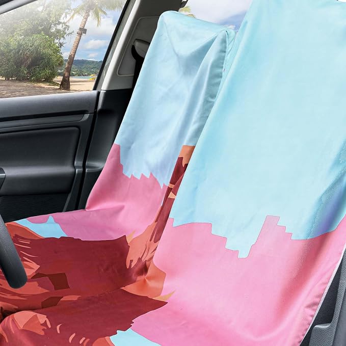 Hahafelt 1 Pack Car Seat Towel Cover with Storage Bag, Grand Canyon Style | 63 x 32 in Car Towel Seat Cover Non Slip Waterproof, Gym Workout Swimming Running, Machine Washable Sweat Absorbent Protector - Image 3