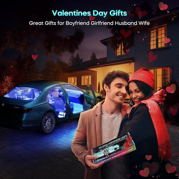 Car LED Lights, RGB Smart Car Interior Lights, App Remote Control | DIY Mode and Music Mode, 2 Lines Design LED Lights for Cars with Car Charger, 12V - Image 4