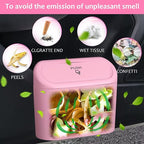 Accmor Car Trash Can with Lid, Leakproof Vehicle Garbage Organizer Holder Bin with 60 Pack Trash Bags, Mini Auto Dustbin Accessories Storage Container for Vans, SUVs, Office (Pink) - Image 6
