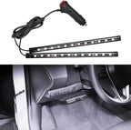 wuyaoyao Car LED Strip Light, 24LED Lights w/Cigarette Lighter, White | 12V Ambient Lighting Kit for Decor, RGB Neon Atmosphere Lamps, Under Dash Ambient Night Light, Universal Car Accessories by wuyaoyao