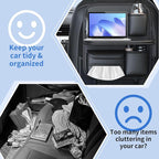 Car Backseat Organizer with Foldable Table Tray,Hanging Storage Bag with Touch Screen Phone Holder,Premium PU Leather Material,Compatible with Most Vehicles,Inner Car Accessories - Image 6