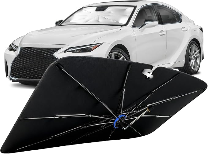Windshield Sun Shade for Lexus is 2006-2026 with 360° Rotating Shaft | Custom Fit Umbrella Sunshade for UV Blocking, Interior Heat Protection, Easy Storage, UPF 50+ Cool Windshield Cover by Lonyaqui