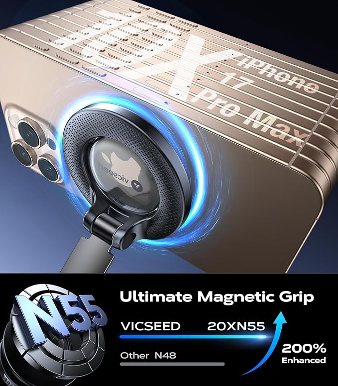 VICSEED 2026 Upgraded Car Phone Holder for Magsafe Car Mount [85 LBS Strongest Suction] Vacuum Magnetic Phone Holders for Your Car 360° Adjustable Car Phone Mount for iPhone 17 Pro Max 16 15 14 13 GPS - Image 5