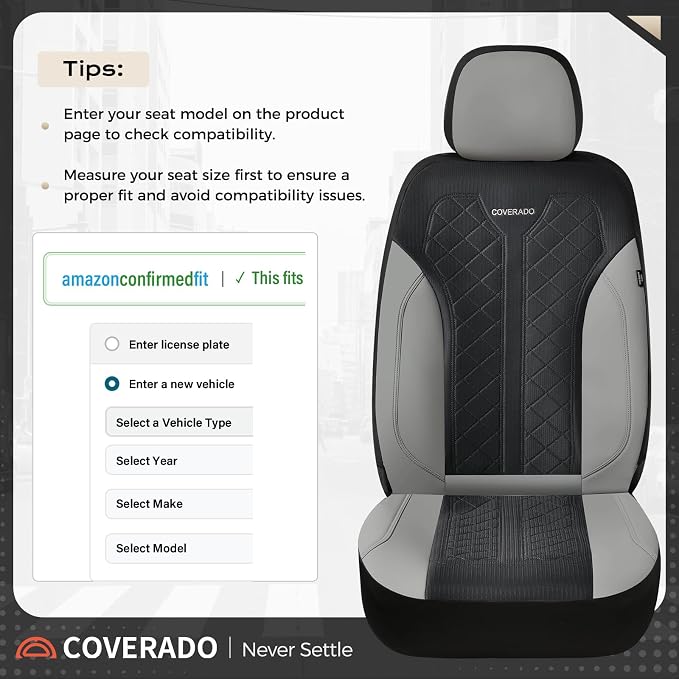 Coverado Car Seat Covers 5 Seats, Seat Covers Full Set, Mesh Breathable Seat Protectors, 5-Piece Spill-Proof White Automotive Seat Covers, Universal Fit for SUV, Sedan, Truck - Image 5