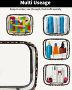 Clear Makeup Bag Set, TSA Approved Clear Toiletry Bag 3 Pack Carry on Travel Packing Organizer Bags Waterproof Clear Makeup Pouch Cosmetic Case with Zipper Car Accessories Essentials for Women - Image 6