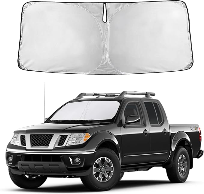 Autovir Windshield Sun Shade Fit for 2006-2019 2020 2021 Nissan Frontier | Sunshade, Front Car Window Shades Sun Visor, Blocks UV Rays & Heat, Car Accessories by Autovir