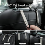 Car Headrest Hook 2 Pack Car Hook Holder Leather Headrest Hooks for Purses and Bags,SUS304 Car Hook (Grey) - Image 4