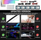 Acrylic Interior Car LED Strip Light with Wireless APP, Dreamcolor RGB 10 in 1 with 175 inches 600 LEDs Fiber Optic Car Ambient Lighting Kits, Dual Zone Sound Active Function LED Strip for Car - Image 6