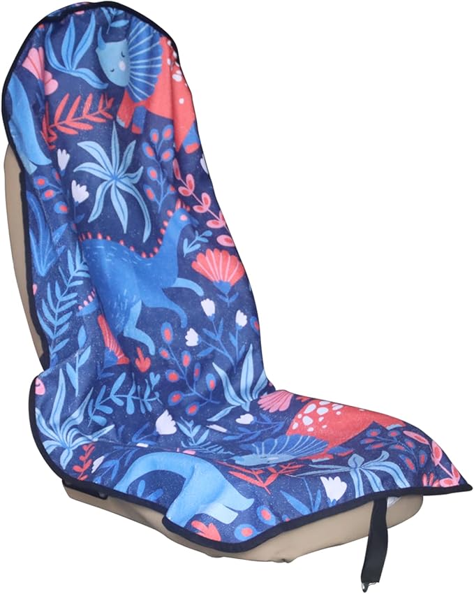 Car Seat Cover Protector Front Seats,for Gym Workout,Running,Swimming,Beach and Hiking,Waterproof Sweat Towel Bucket Seat Covers for Cars SUV Trucks (Dinosaur, 1Pcs) by LoyaGour