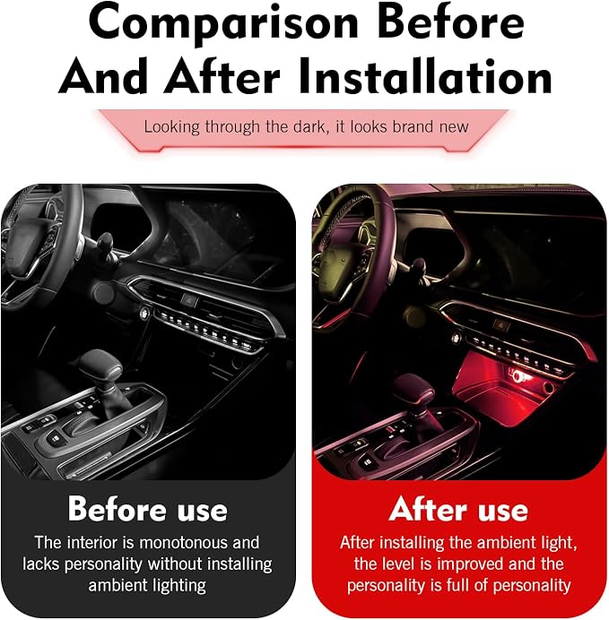 1 PC USB LED Car Interior Atmosphere Lamp, Plug and Play Portable Mini Car Night Ambient Light, Auto Dashboard Decoration Accessories for Most Cars, SUVs, Trucks (Red) - Image 6