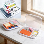 4 pcs Clear Hard Shell Zipper Case, White | Water-Resistant, Travel Makeup Bag, Diaper Bag Organizer Pouches, Clear Toiletry Bags - Image 6