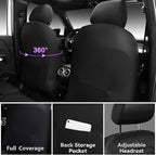 CAR PASS Luxury Nappa Leather Front Seat Covers, Water Resistant 3D Foam Seat Covers with Lumbar Support, Breathable Auto Seat Cover Airbag Compatible Universal Fit Sedan SUV Van Truck, Black Purple - Image 2