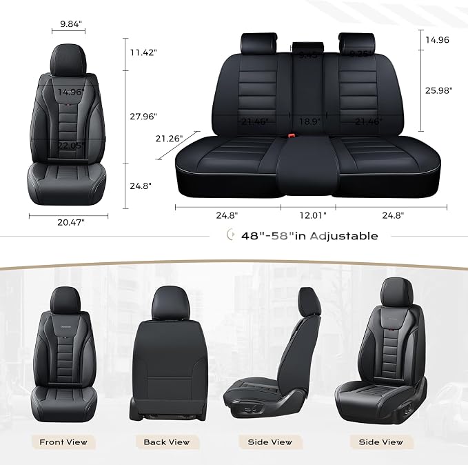 Coverado Car Seat Covers, Front Covers for Cars, Car Seat Cover Front Seats, Automotive Seat Cover, Waterproof, Leather Car Seat Cushion, Universal Interior Covers Seat Protectors for Most Cars - Image 6