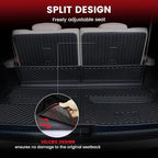 LASFIT Cargo Mat & Backrest Mat (3 Pieces) for Mercedes Benz GLS 2020-2026 | Fit for GLS 450/580/63 AMG, All Weather TPE Non-Slip Trunk Mat with Seatback, Black - Image 5