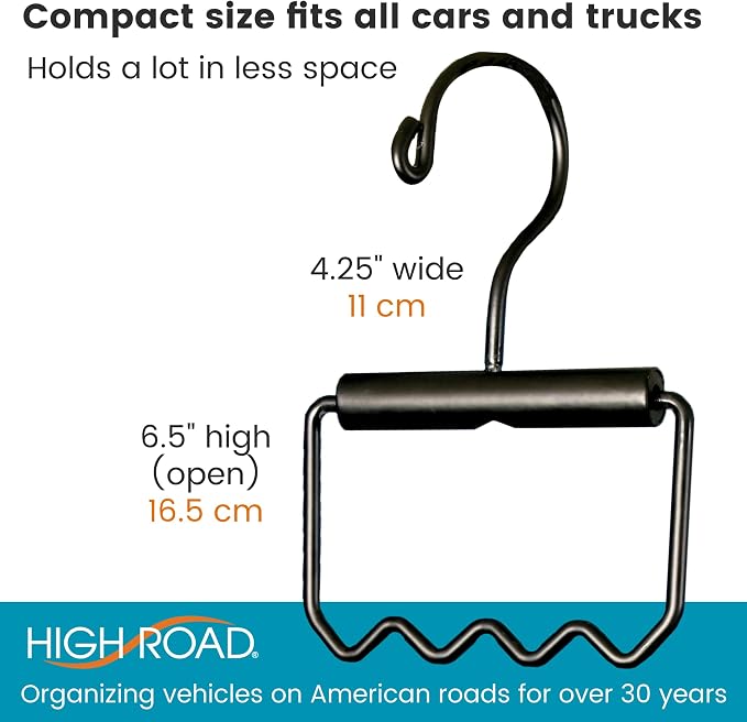 Heavy Duty Car Hanger for Clothes, Dry Cleaning and Garment Bags | High Road's Solid Steel Car Clothes Hanger Holds 12 Garments, Bottom Hooks Keep Hangers in Place, Easy Carry Handle - Image 6