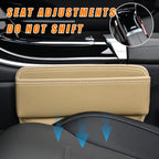 Ziciner Car Seat Gap Organizer, Premium Leather Auto Seat Storage Box, Vehicle Adjustable Front Seat Gap Filler, Car Seat Side Pocket Organizer for Phones, Glasses, Keys, Money, Cards (Beige) - Image 6