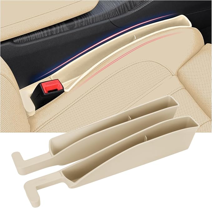 Car Seat Gap Filler, Seat Gap Organizer with Phone Holder, Car Seat Accessories, Car Organizer Fit SUV Truck-2PCS Beige by Unknown