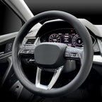 LKWLIKEI Nappa Premium Leather car Steering Wheel Cover, Non-Slip, Breathable, Universal 15 inches, Black. - Image 3