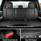 Seat Covers for Silverado/Sierra| Waterproof Leather Pickup Truck Custom Seatcovers Full Set for Chevy Silverado GMC Sierra 2014-2018 1500, 2015-2019 2500HD 3500HD Crew Double Extended Cab - Image 2